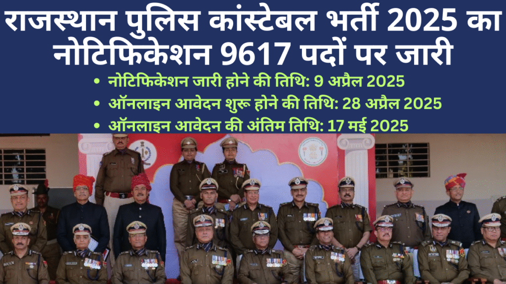 राजस्थान पुलिस कांस्टेबल भर्ती 2025 की जानकारी हिंदी में